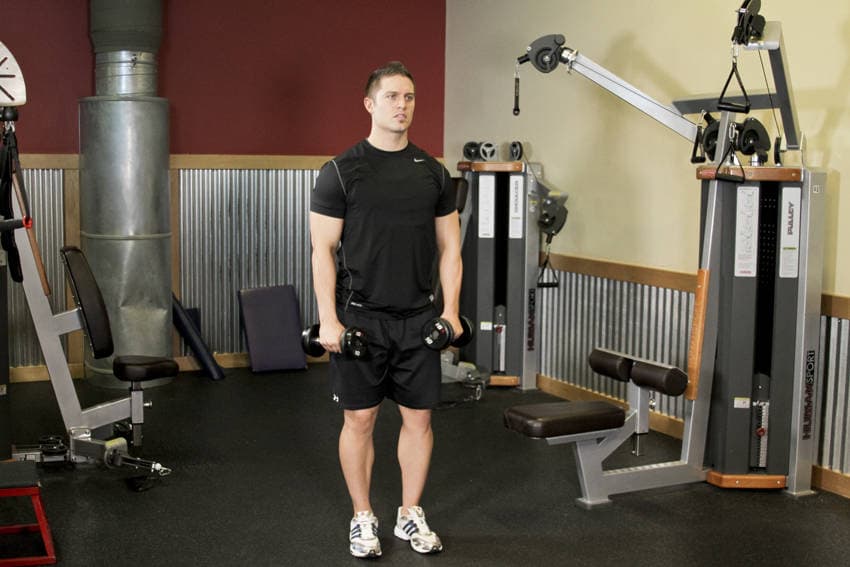 Alternating Deltoid Raise — starting position