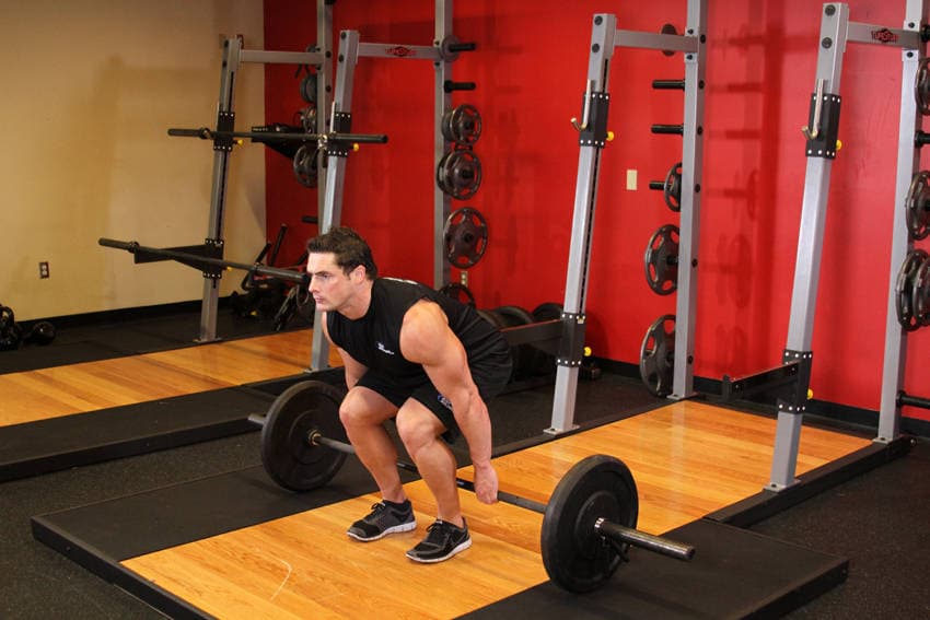 Barbell Hack Squat — starting position