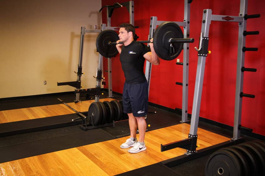 Barbell Lunge — starting position