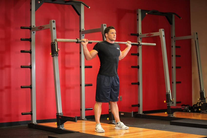 Barbell Side Bend — starting position