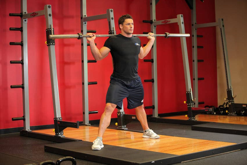 Barbell Side Split Squat — starting position