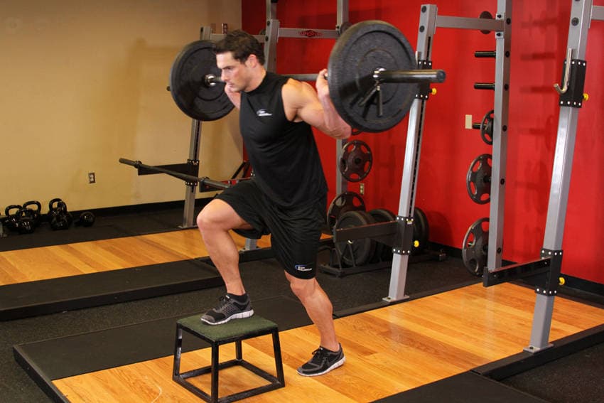 Barbell Step Ups — starting position