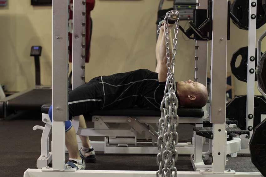 Bench Press with Chains — starting position
