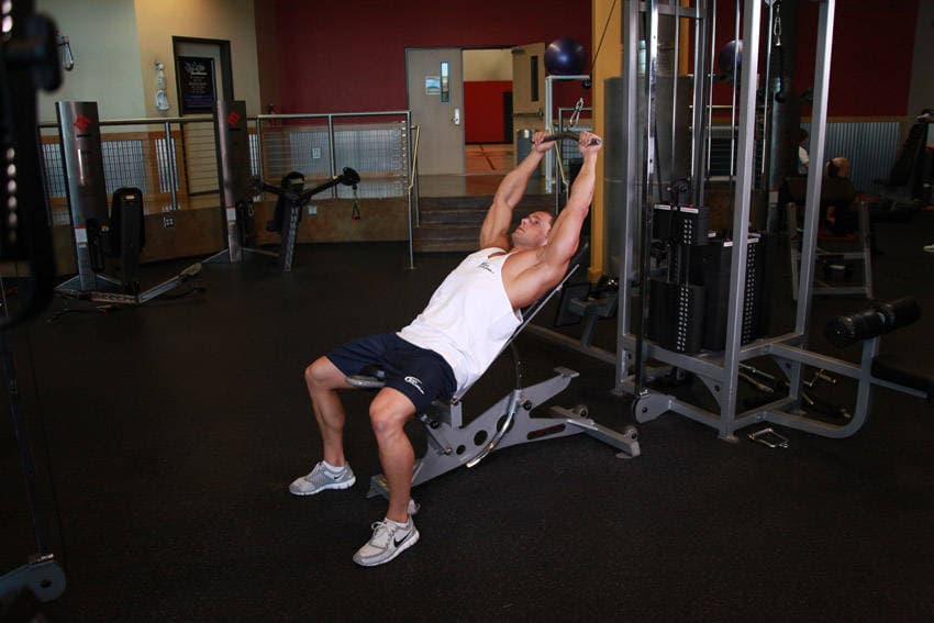Cable Incline Pushdown — starting position