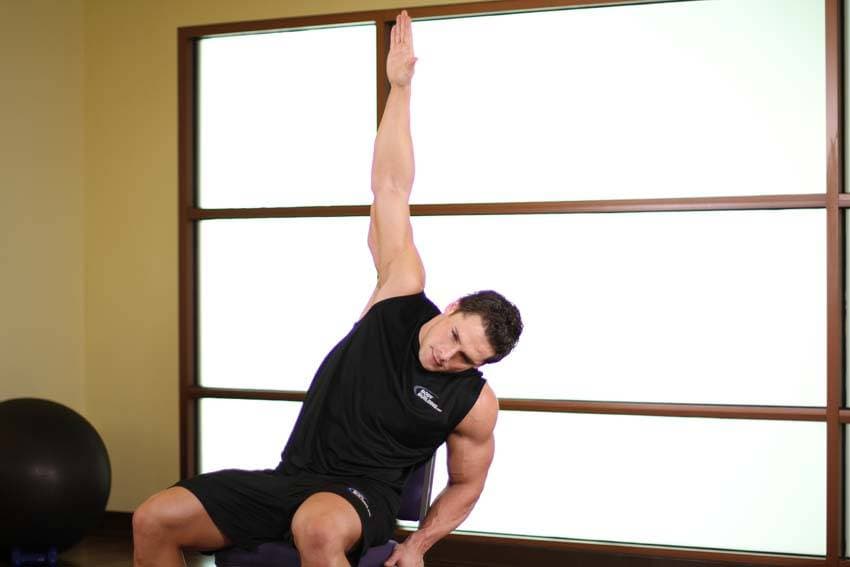 Chair Lower Back Stretch — starting position