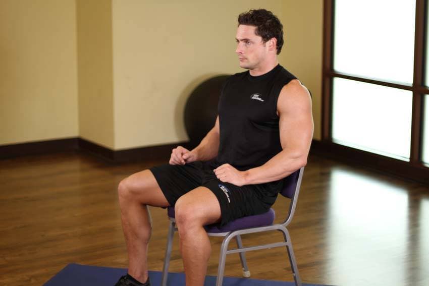 Chair Upper Body Stretch — starting position