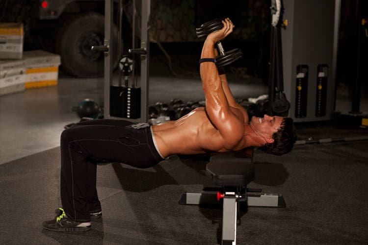 Close-Grip Dumbbell Press — starting position
