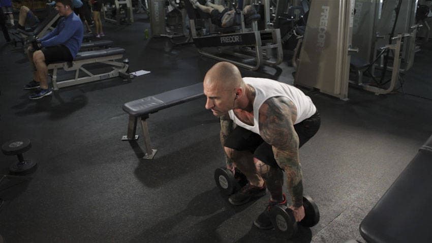 Dumbbell Clean — starting position