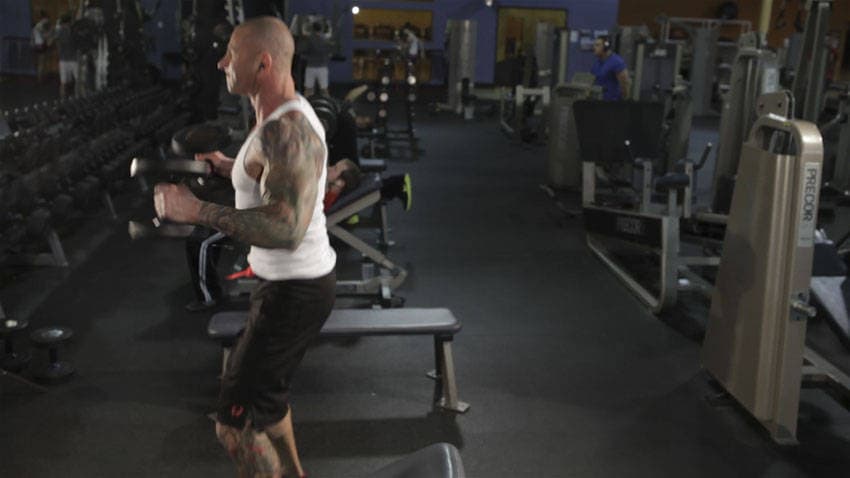 Dumbbell Clean — end position