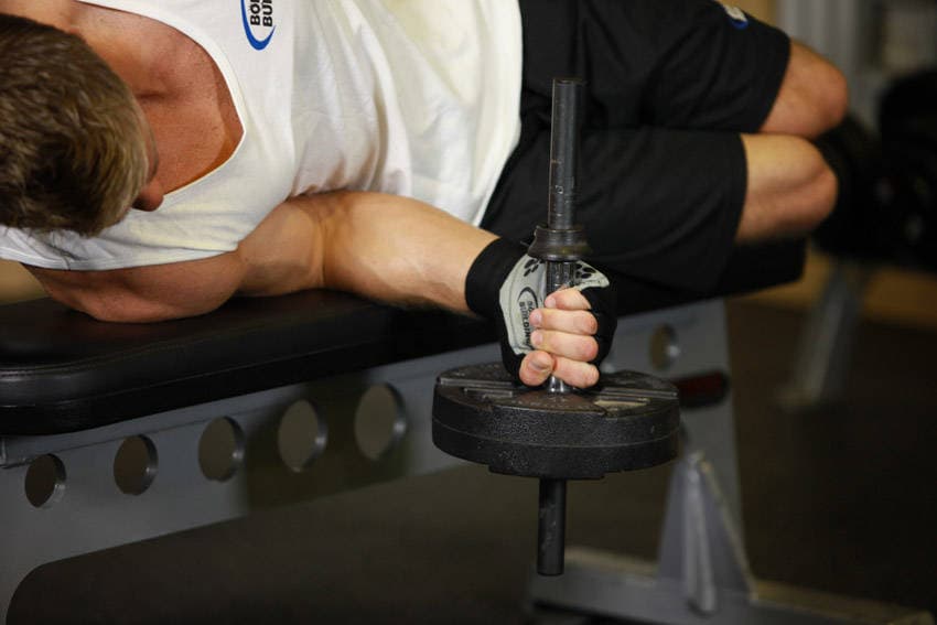Dumbbell Lying Pronation — starting position