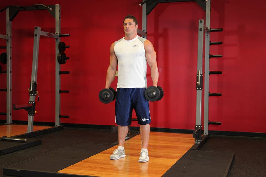 Dumbbell Squat — starting position