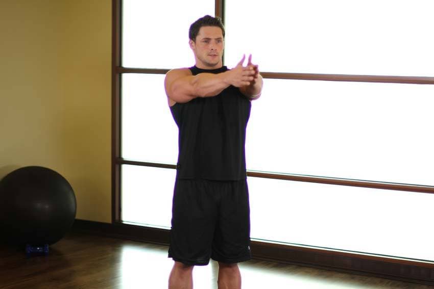 Dynamic Chest Stretch — starting position