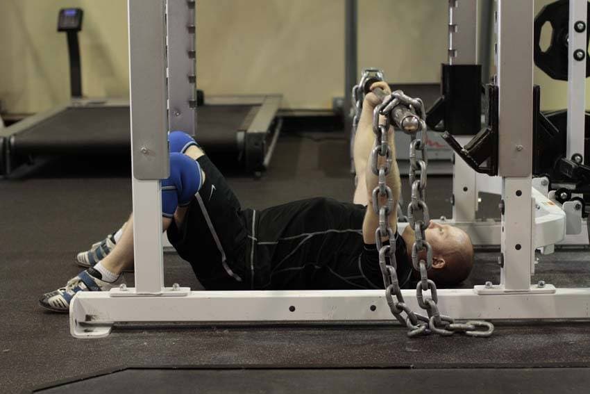 Floor Press with Chains — starting position