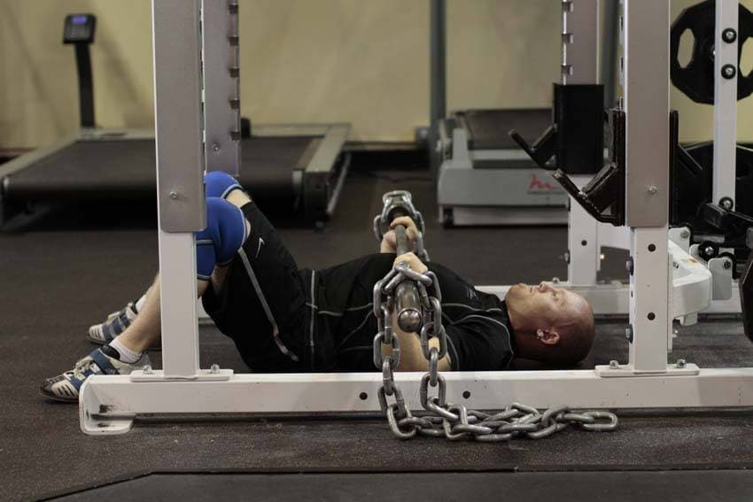 Floor Press with Chains — end position