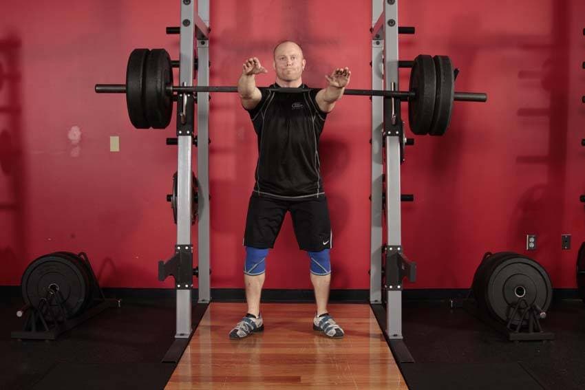 Frankenstein Squat — starting position