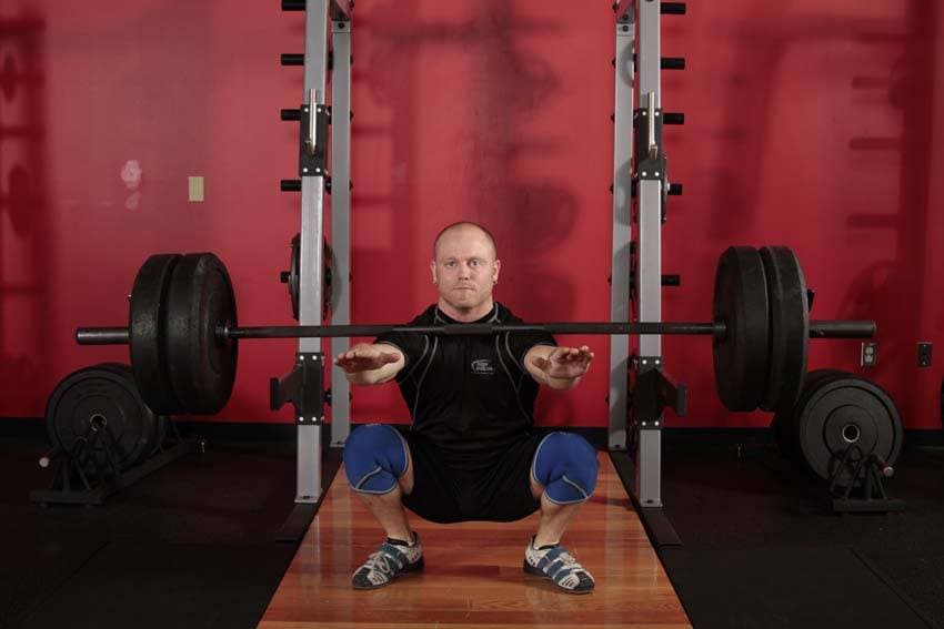 Frankenstein Squat — end position