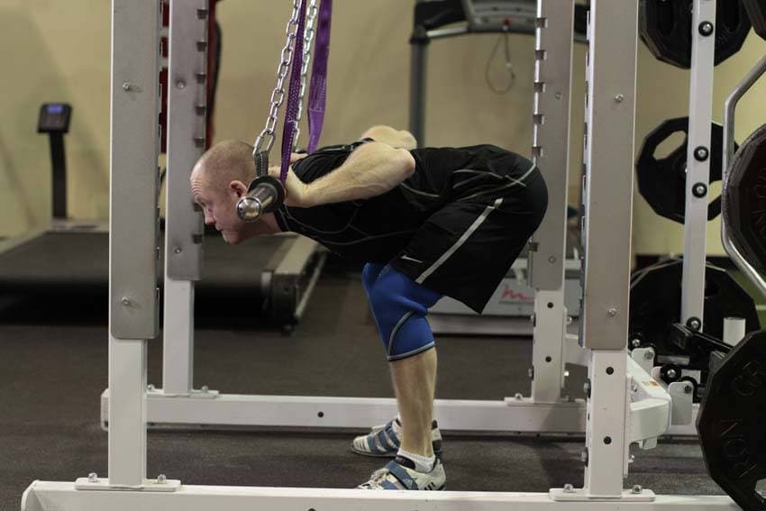 Hanging Bar Good Morning — starting position
