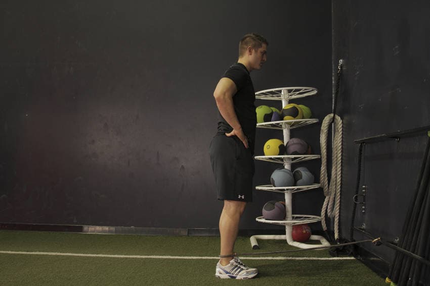 Hip Extension with Bands — starting position