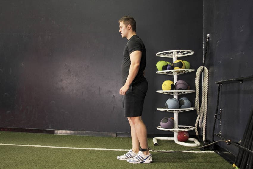 Hip Flexion with Band — starting position
