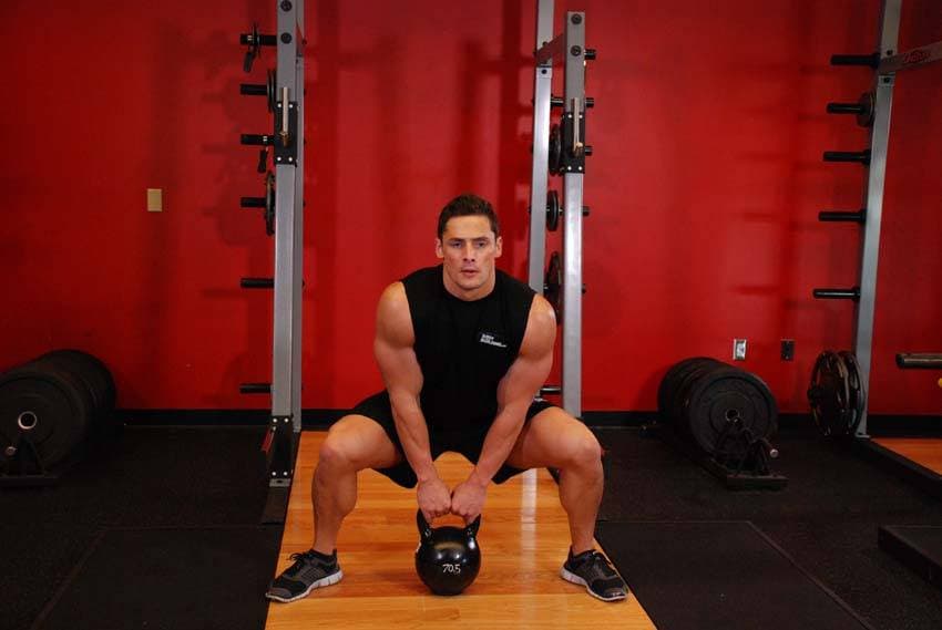 Kettlebell Sumo High Pull — starting position