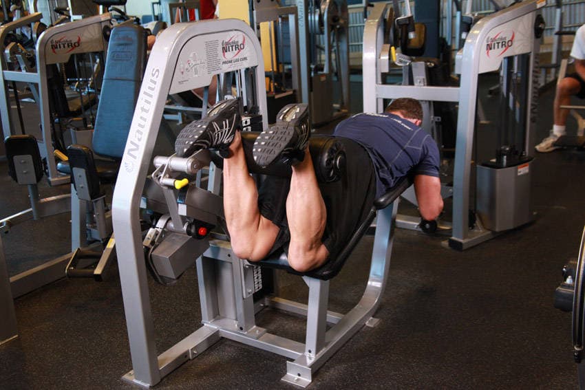 Lying Leg Curls — end position