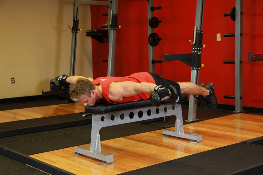 Lying Rear Delt Raise — starting position