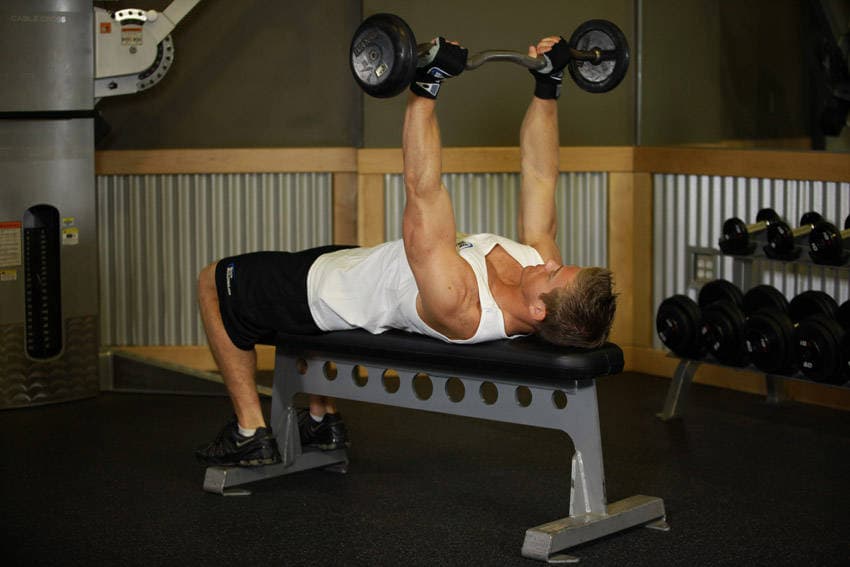 Lying Triceps Press — starting position