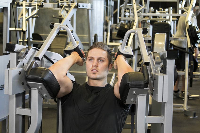 Machine Triceps Extension — starting position