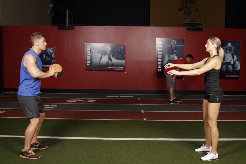 Medicine Ball Chest Pass — starting position