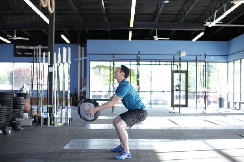 Medicine Ball Scoop Throw — starting position
