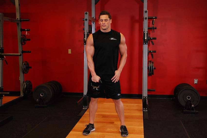 One-Arm Kettlebell Clean — starting position
