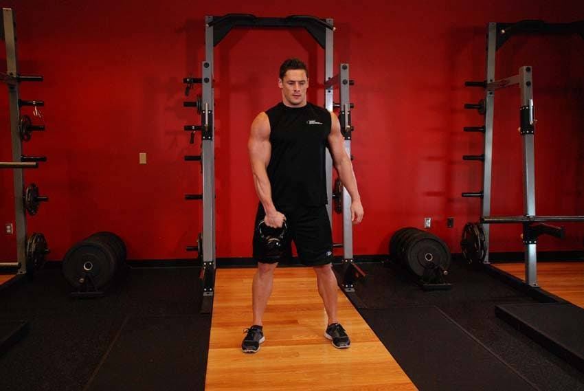 One-Arm Kettlebell Snatch — starting position