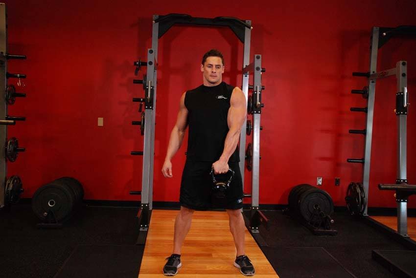 One-Arm Kettlebell Swings — starting position