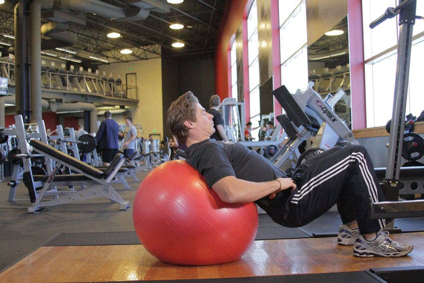 Physioball Hip Bridge — starting position
