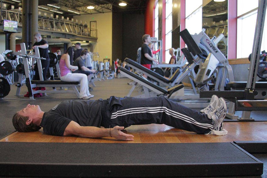 Platform Hamstring Slides — starting position
