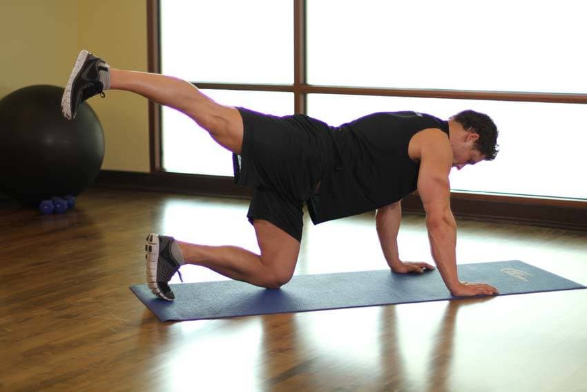 Rear Leg Raises — end position