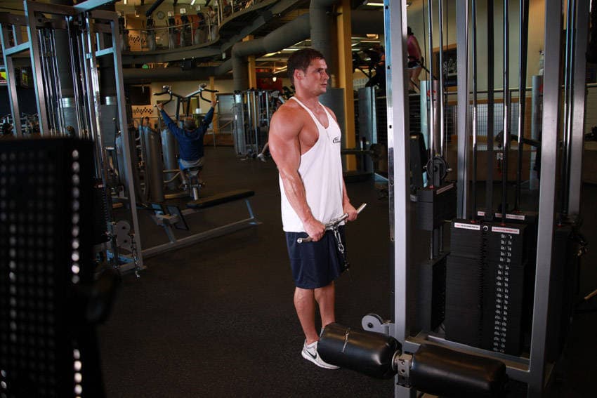 Reverse Cable Curl — end position