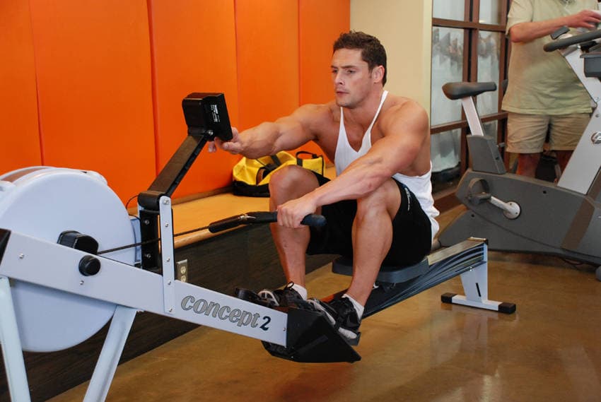 Rowing, Stationary — starting position
