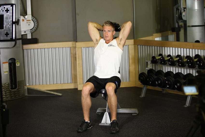 Seated Triceps Press — starting position