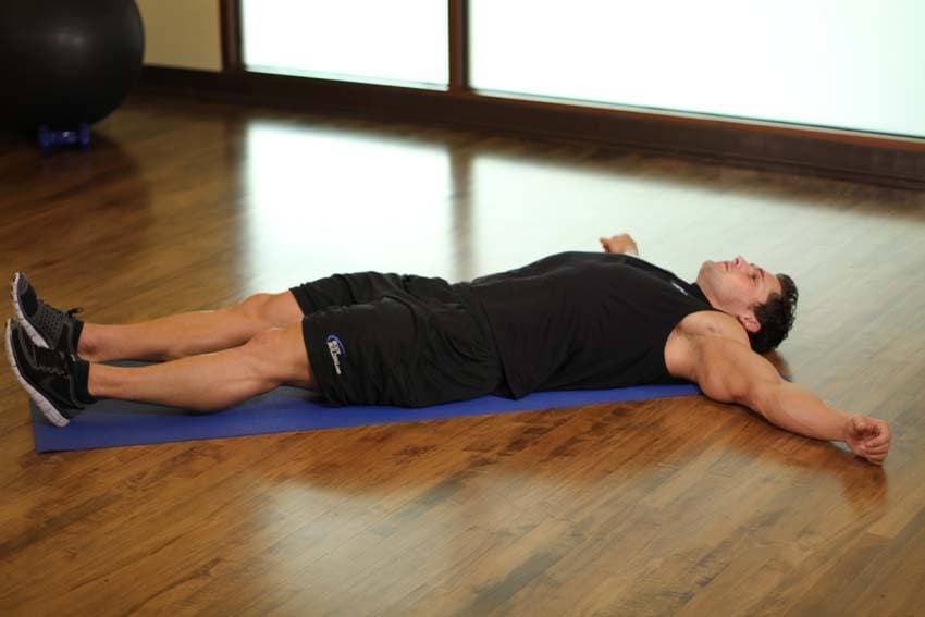 Side Lying Groin Stretch — starting position