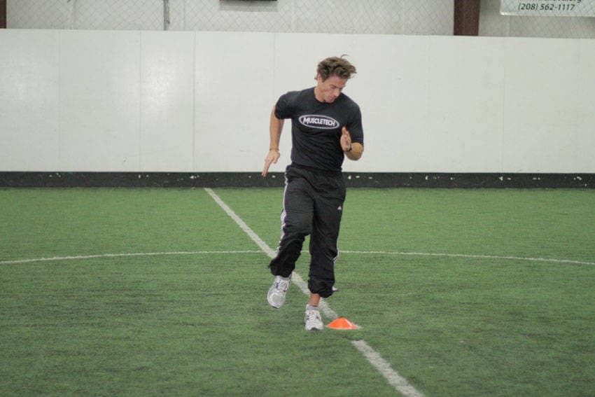 Single-Cone Sprint Drill — starting position