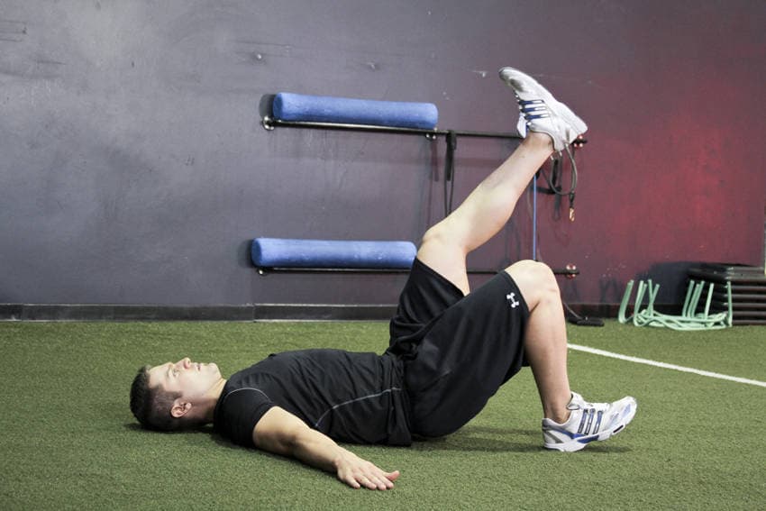 Single Leg Glute Bridge — starting position