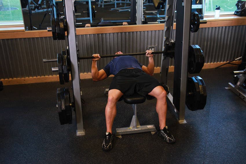 Smith Machine Bench Press — starting position