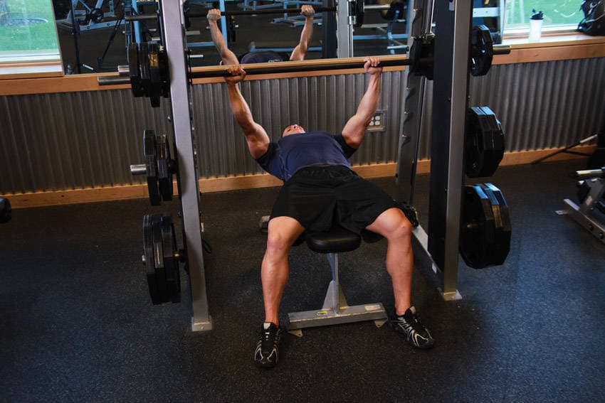 Smith Machine Bench Press — end position