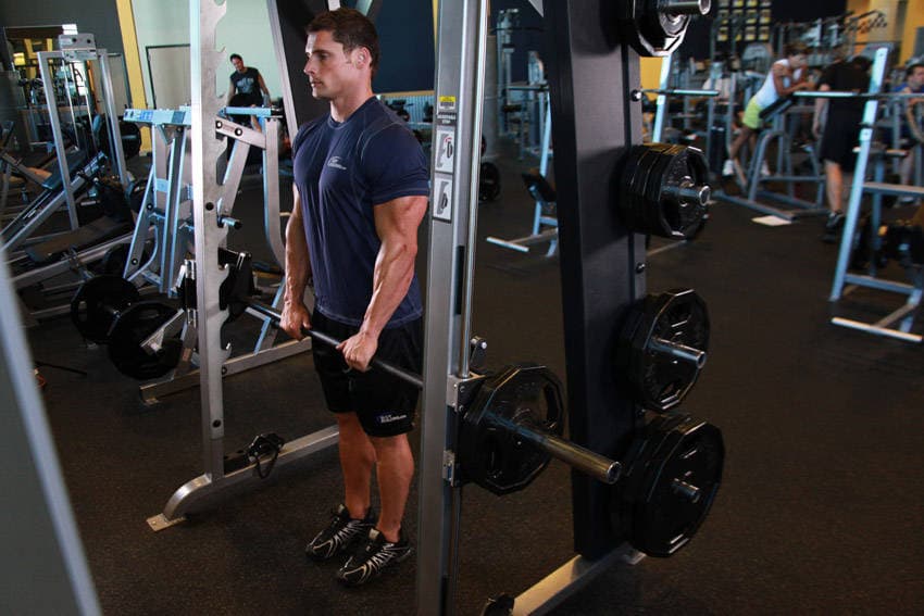 Smith Machine Upright Row — starting position