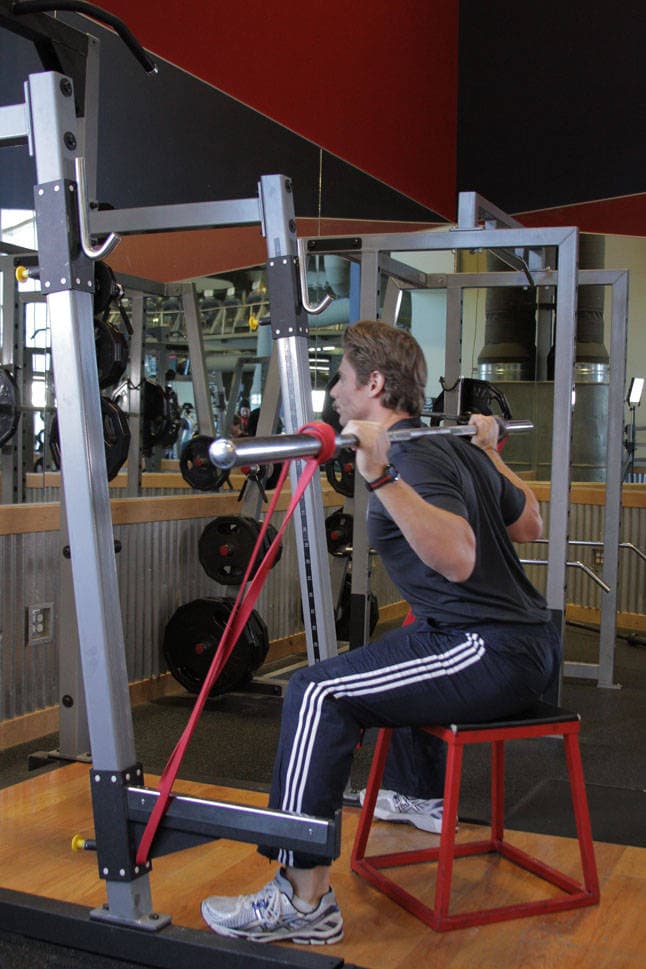 Speed Box Squat — end position