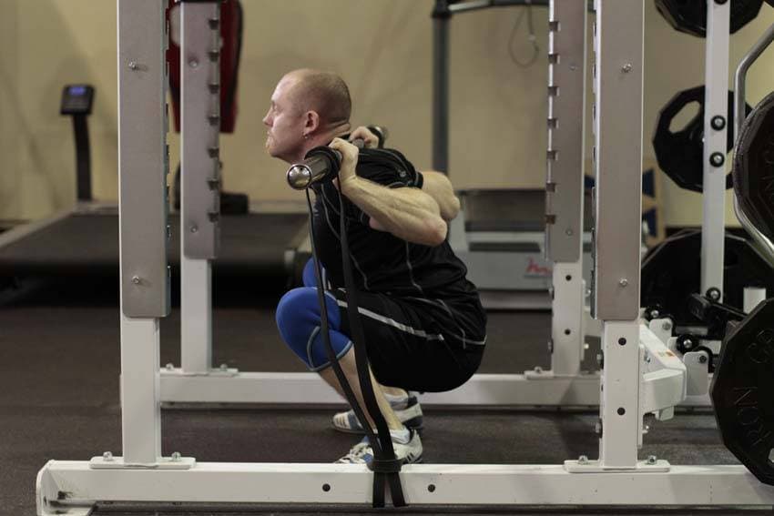 Squat with Bands — end position