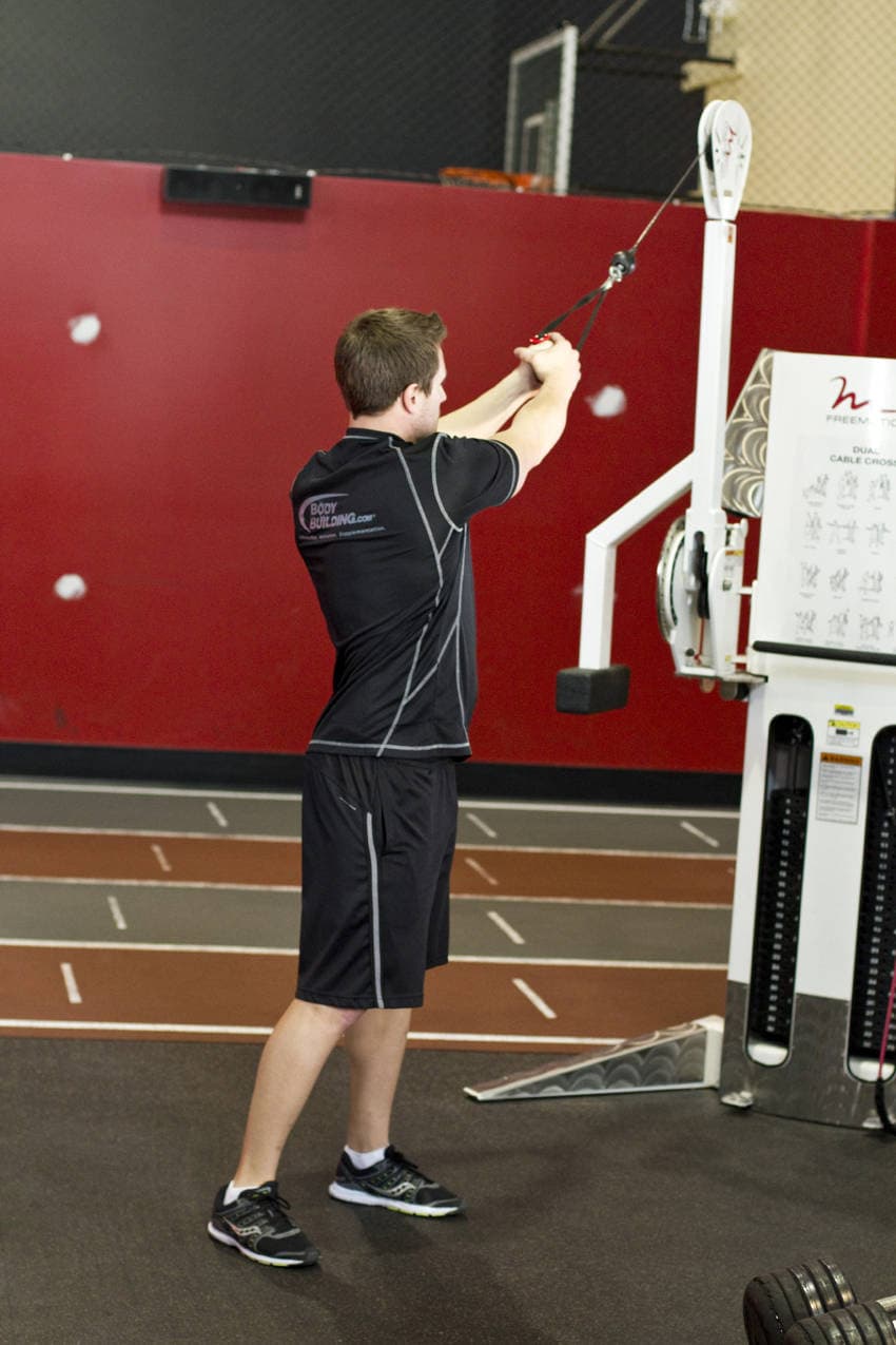 Standing Cable Wood Chop — starting position