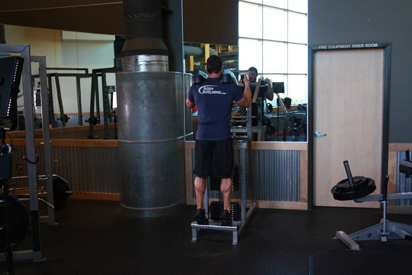 Standing Calf Raises — end position