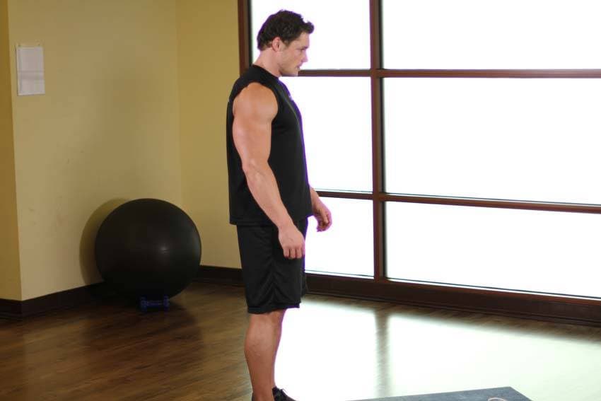 Standing Toe Touches — starting position